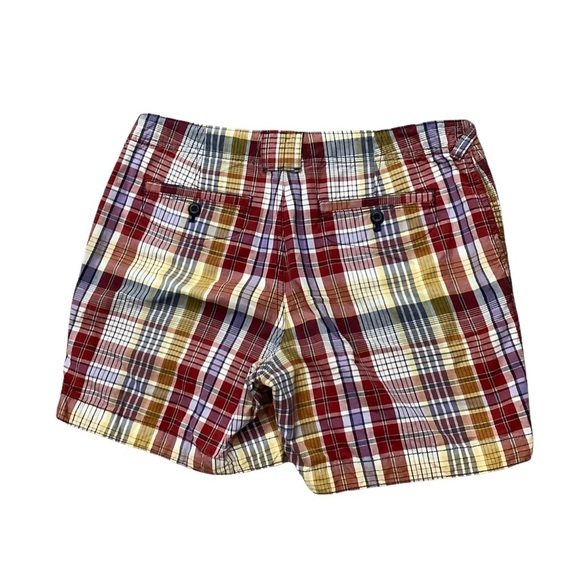 Women's Eddie Bauer 8 M Medium Shorts Mercer Fit Khakis Chino Bermuda Red Blue - Picture 4 of 10
